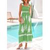 image:imagePRETTYGARDEN Womens Summer Boho Maxi Dress 2026 Casual Sleeveless Square Neck Floral Aline Smocked Beach Dresses with PocketsFloral Green White