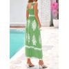 image:imagePRETTYGARDEN Womens Summer Boho Maxi Dress 2026 Casual Sleeveless Square Neck Floral Aline Smocked Beach Dresses with PocketsFloral Green White