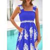 image:imagePRETTYGARDEN Womens Summer Boho Maxi Dress 2026 Casual Sleeveless Square Neck Floral Aline Smocked Beach Dresses with PocketsFloral Royal Blue White