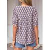 image:imagePRETTYGARDEN Womens Summer Boho Tops 2026 Tie Front V Neck Print Loose Fit Short Sleeve Peasant Blouses Vacation OutfitsPurple