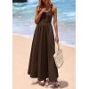 image:imagePRETTYGARDEN Womens Summer Casual Scoop Neck Sleeveless Long Dresses Tank Top Patchwork Aline Swing Maxi Dress with PocketsDark Coffee
