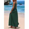 image:imagePRETTYGARDEN Womens Summer Casual Scoop Neck Sleeveless Long Dresses Tank Top Patchwork Aline Swing Maxi Dress with PocketsDark Green