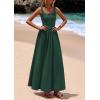 image:imagePRETTYGARDEN Womens Summer Casual Scoop Neck Sleeveless Long Dresses Tank Top Patchwork Aline Swing Maxi Dress with PocketsDark Green