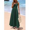 image:imagePRETTYGARDEN Womens Summer Casual Scoop Neck Sleeveless Long Dresses Tank Top Patchwork Aline Swing Maxi Dress with PocketsDark Green