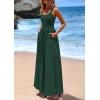 image:imagePRETTYGARDEN Womens Summer Casual Scoop Neck Sleeveless Long Dresses Tank Top Patchwork Aline Swing Maxi Dress with PocketsDark Green