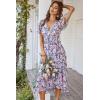 image:imagePRETTYGARDEN Womens Summer Floral Boho Maxi Dress Short Sleeve Wrap V Neck Ruffle Long Flowy Beach Wedding Guest DressesApricot Floral