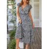 image:imagePRETTYGARDEN Womens Summer Floral Boho Maxi Dress Short Sleeve Wrap V Neck Ruffle Long Flowy Beach Wedding Guest DressesBlack