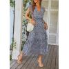image:imagePRETTYGARDEN Womens Summer Floral Boho Maxi Dress Short Sleeve Wrap V Neck Ruffle Long Flowy Beach Wedding Guest DressesBlue01