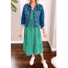 image:imagePRETTYGARDEN Womens Summer Floral Boho Maxi Dress Short Sleeve Wrap V Neck Ruffle Long Flowy Beach Wedding Guest DressesGreen Floral