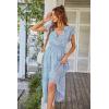image:imagePRETTYGARDEN Womens Summer Floral Boho Maxi Dress Short Sleeve Wrap V Neck Ruffle Long Flowy Beach Wedding Guest DressesLight Blue