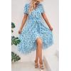 image:imagePRETTYGARDEN Womens Summer Floral Boho Maxi Dress Short Sleeve Wrap V Neck Ruffle Long Flowy Beach Wedding Guest DressesWhite Blue Floral