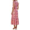 image:imagePRETTYGARDEN Womens Summer Floral Boho Maxi Dress Short Sleeve Wrap V Neck Ruffle Long Flowy Beach Wedding Guest DressesWine Red Floral