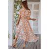 image:imagePRETTYGARDEN Womens Summer Floral Boho Maxi Dress Short Sleeve Wrap V Neck Ruffle Long Flowy Beach Wedding Guest DressesYellow Floral