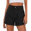 image:imagePRETTYGARDEN Womens Summer Shorts 2026 Casual High Waisted Pleated Beach Vacation Tailored Denim Shorts with PocketsBlack