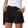 image:imagePRETTYGARDEN Womens Summer Shorts 2026 Casual High Waisted Pleated Beach Vacation Tailored Denim Shorts with PocketsBlack