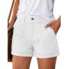 image:imagePRETTYGARDEN Womens Summer Shorts 2026 Casual High Waisted Pleated Beach Vacation Tailored Denim Shorts with PocketsWhite