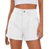 image:imagePRETTYGARDEN Womens Summer Shorts 2026 Casual High Waisted Pleated Beach Vacation Tailored Denim Shorts with PocketsWhite