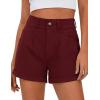 image:imagePRETTYGARDEN Womens Summer Shorts 2026 Casual High Waisted Pleated Beach Vacation Tailored Denim Shorts with PocketsWine Red