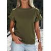 image:imagePRETTYGARDEN Womens Summer Tops 2026 Spring Casual Rolled Short Sleeve Basic Tees Crew Neck Work Shirts Fashion ClothingArmy Green