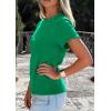 image:imagePRETTYGARDEN Womens Summer Tops 2026 Spring Casual Rolled Short Sleeve Basic Tees Crew Neck Work Shirts Fashion ClothingGreen