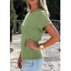 image:imagePRETTYGARDEN Womens Summer Tops 2026 Spring Casual Rolled Short Sleeve Basic Tees Crew Neck Work Shirts Fashion ClothingGrey Green