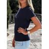 image:imagePRETTYGARDEN Womens Summer Tops 2026 Spring Casual Rolled Short Sleeve Basic Tees Crew Neck Work Shirts Fashion ClothingNavy Blue