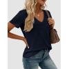 image:imagePRETTYGARDEN Womens Tops Short Sleeve Oversized Tshirts Shirts 2026 Summer Casual V Neck Loose Basic Tees Spring Tunic BlouseDark Blue