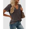 image:imagePRETTYGARDEN Womens Tops Short Sleeve Oversized Tshirts Shirts 2026 Summer Casual V Neck Loose Basic Tees Spring Tunic BlouseDark Grey