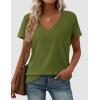 image:imagePRETTYGARDEN Womens Tops Short Sleeve Oversized Tshirts Shirts 2026 Summer Casual V Neck Loose Basic Tees Spring Tunic BlouseGreen