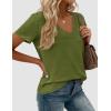 image:imagePRETTYGARDEN Womens Tops Short Sleeve Oversized Tshirts Shirts 2026 Summer Casual V Neck Loose Basic Tees Spring Tunic BlouseGreen