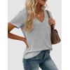image:imagePRETTYGARDEN Womens Tops Short Sleeve Oversized Tshirts Shirts 2026 Summer Casual V Neck Loose Basic Tees Spring Tunic BlouseGrey