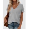 image:imagePRETTYGARDEN Womens Tops Short Sleeve Oversized Tshirts Shirts 2026 Summer Casual V Neck Loose Basic Tees Spring Tunic BlouseGrey