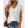 image:imagePRETTYGARDEN Womens Tops Short Sleeve Oversized Tshirts Shirts 2026 Summer Casual V Neck Loose Basic Tees Spring Tunic BlouseLight Grey