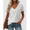 image:imagePRETTYGARDEN Womens Tops Short Sleeve Oversized Tshirts Shirts 2026 Summer Casual V Neck Loose Basic Tees Spring Tunic BlouseLight Grey