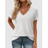 image:imagePRETTYGARDEN Womens Tops Short Sleeve Oversized Tshirts Shirts 2026 Summer Casual V Neck Loose Basic Tees Spring Tunic BlouseLight Grey