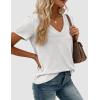 image:imagePRETTYGARDEN Womens Tops Short Sleeve Oversized Tshirts Shirts 2026 Summer Casual V Neck Loose Basic Tees Spring Tunic BlouseLight Grey