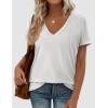 image:imagePRETTYGARDEN Womens Tops Short Sleeve Oversized Tshirts Shirts 2026 Summer Casual V Neck Loose Basic Tees Spring Tunic BlouseLight Grey