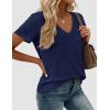 image:imagePRETTYGARDEN Womens Tops Short Sleeve Oversized Tshirts Shirts 2026 Summer Casual V Neck Loose Basic Tees Spring Tunic BlouseNavy Blue