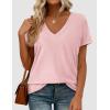 image:imagePRETTYGARDEN Womens Tops Short Sleeve Oversized Tshirts Shirts 2026 Summer Casual V Neck Loose Basic Tees Spring Tunic BlousePink