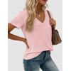 image:imagePRETTYGARDEN Womens Tops Short Sleeve Oversized Tshirts Shirts 2026 Summer Casual V Neck Loose Basic Tees Spring Tunic BlousePink