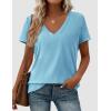 image:imagePRETTYGARDEN Womens Tops Short Sleeve Oversized Tshirts Shirts 2026 Summer Casual V Neck Loose Basic Tees Spring Tunic BlouseSky Blue