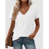 image:imagePRETTYGARDEN Womens Tops Short Sleeve Oversized Tshirts Shirts 2026 Summer Casual V Neck Loose Basic Tees Spring Tunic BlouseWhite