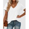 image:imagePRETTYGARDEN Womens Tops Short Sleeve Oversized Tshirts Shirts 2026 Summer Casual V Neck Loose Basic Tees Spring Tunic BlouseWhite