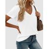 image:imagePRETTYGARDEN Womens Tops Short Sleeve Oversized Tshirts Shirts 2026 Summer Casual V Neck Loose Basic Tees Spring Tunic BlouseWhite