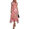 image:imagePRETTYGARDEN Cocktail Dresses for Women 2026 Summer Short Sleeve Floral Mesh Sheer Midi Party Wedding Guest DressFloral Apricot Leopard