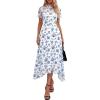 Floral White Blue