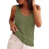 image:imagePRETTYGARDEN Crochet Tops for Women 2026 Spring Sleeveless Sweater Tops Summer Boho Tank Resort Wear Beach Vacation ClothesArmy Green