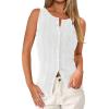 image:imagePRETTYGARDEN Sleeveless Button Down Shirts for Women Summer 2026 Going Out Ribbed Knit Tank Tops Y2K Clothes Trendy Vest TopsWhite