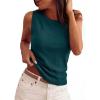 image:imagePRETTYGARDEN Sleeveless Sweater Tops for Women 2026 Summer Dressy Ribbed Tank Tops Spring Business Casual Work Shirts BlousesBlue Green