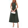 image:imagePRETTYGARDEN Spring Casual Dresses for Women 2026 Summer Business Work Midi Sleeveless A Line Pleated Cocktail DressArmy Green